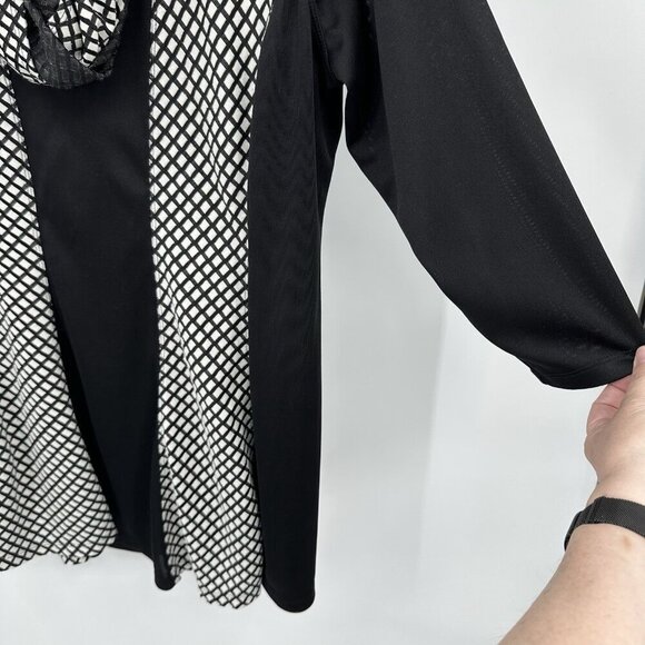 ALI MILES shirt top blouse tunic 3/4 sleeve swing removeable infinity scarf XL - Picture 6 of 9